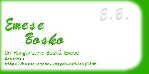 emese bosko business card